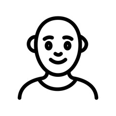 Bald Male Character Line Icon of Character Design Icon Set