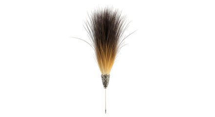 Closeup of a traditional bavarian whisk broom isolated on transparent background, a decorative item often used during oktoberfest celebrations