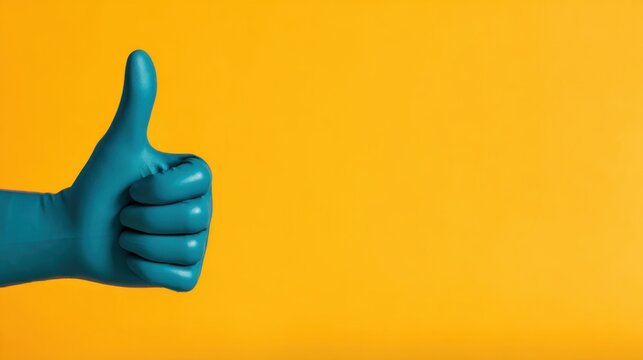 The classic thumbs up sign is a universally recognized positive gesture of agreement, success, and things being good or okay