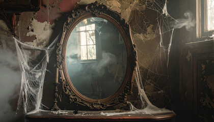 Eerie Green Reflection Mirror