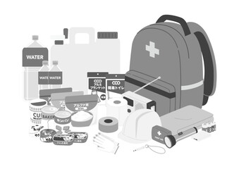 防災グッズのイラスト