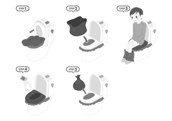 非常用トイレの使い方のイラスト