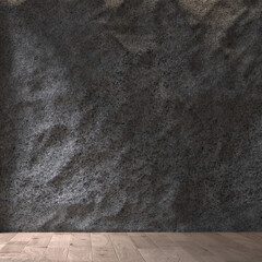 The modern minimal lounge and living room interior and stone wall background. 3d rendering