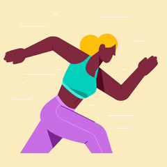 Dynamic Runner Illustration – A vibrant and energetic vector artwork featuring a sprinter in motion with bold colors and speed effects, perfect for sports posters, fitness branding, and dynamic design