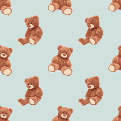 Seamless Cute Teddy Bears Pattern 02 October 2025