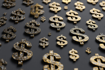 golden dollar signs against a background