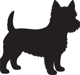 Silhouette of a Terrier Dog, Simple Black Dog Icon, Animal Illustration, Pet Logo Design