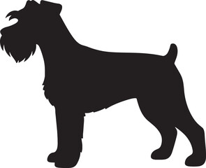 Schnauzer Dog Silhouette – Standing Profile Vector Illustration