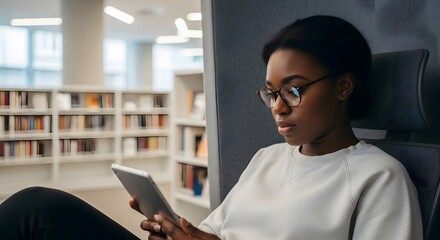 Focused Young Black Woman Whisking Ingredients in a Modern Kitchen