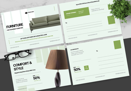 Green Black Furniture Postcard