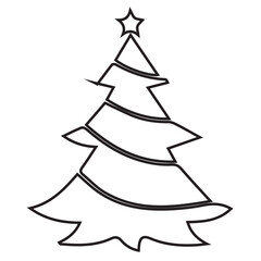 Festive Tree Outline Icon