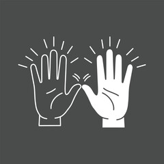 High Five Illustration Celebrating Success and Collaboration with Hand Gesture.