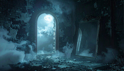 Blue Foggy Mirror Dark Gateway