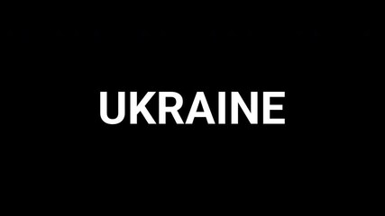 Ukraine text reveal with black and white abstract background animation effect. 4k text animated video - Powered by Adobe