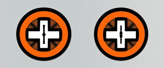 Obraz premium Bold and impactful, this logo conveys urgency and protection within a structured, circular form.