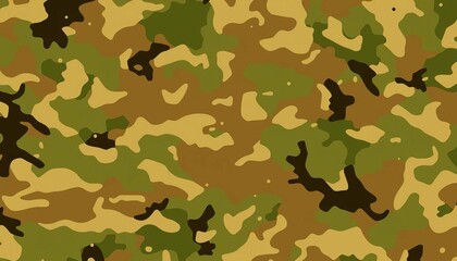 Fototapeta premium Digital military camouflage pattern background featuring muted greens, browns, and tans, tan, camouflage