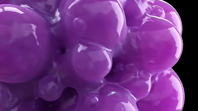 Abstract Purple Organic Fluid Blobs Macro Shot.