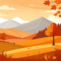Autumn landscape illustration