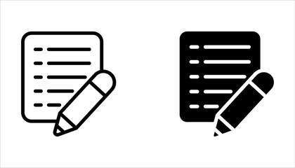 Edit icon set. edit text icon. edit document icon. pencil sign on white background