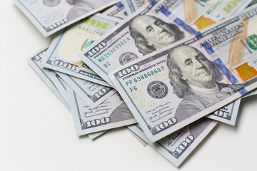 U.S. one hundred dollar banknotes.