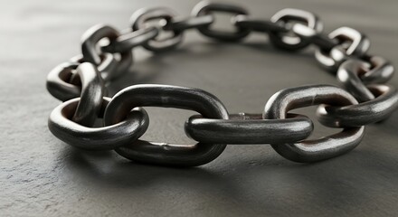 Obraz premium Heavy Duty Metal Chain Links on a Textured Surface.