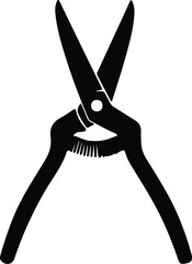 Illustrator Vector Gardening shears professional pruning tool silhouette