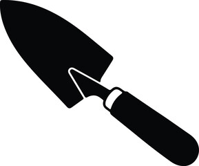 Illustrator Vector Hand trowel gardening tool agriculture farm work silhouette