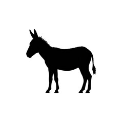 Silhouette of Donkey: A striking silhouette of a donkey against a plain backdrop, embodying simplicity and stark contrast, offering a versatile and modern aesthetic.