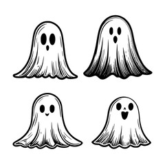 ghost set of halloween icons.