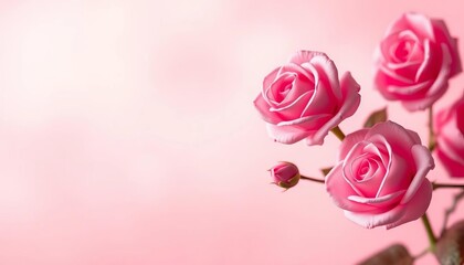 Fototapeta premium Soft blush pink to vibrant rose gradient backdrop, texture, pink