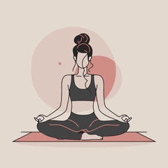 yoga woman vector illustration