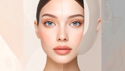 Before and after facial skin enhancement