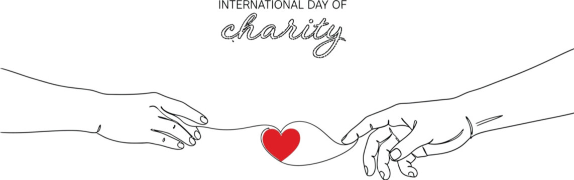 Inspiring International Day of Charity design with hands reaching for a heart, perfect for social media campaigns and raising awareness - Powered by Adobe