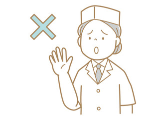 拒否する和食・割烹料理人の女性のイラスト
