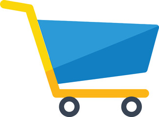 Bright blue shopping cart icon for online retail businesses