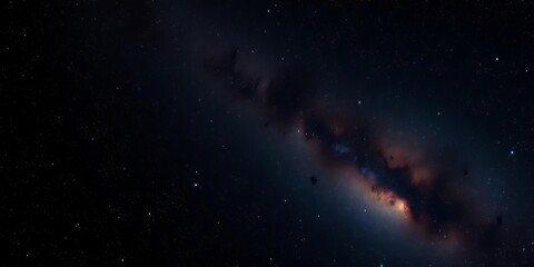 Vast, inky black canvas speckled with countless shimmering stars and distant nebulae,  cosmic,  blue