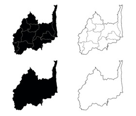 Lopburi map is a province of Thailand, Graphic vector