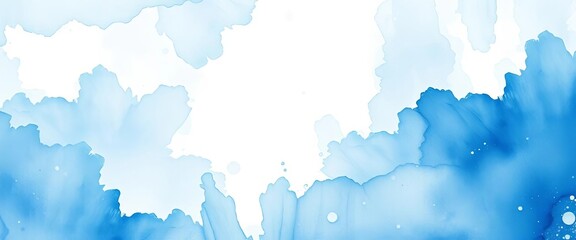 Obraz premium Frozen, icy, blue and white watercolor wash texture, abstract winter landscape, element, cold texture