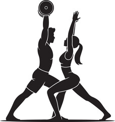 Fitness Workout Silhouette Vector | Gym and Exercise Illustration