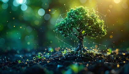 Digital tree in a natural setting