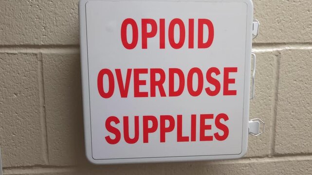 Wall-Mounted Opioid Overdose Supplies Box With Emergency Response Equipment - opioid crisis in the United States
