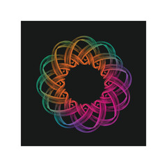 Abstract colorful vector art illustration with a sun pattern and circle design concept