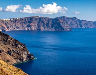 Greek Island Volcanic Landscape View.