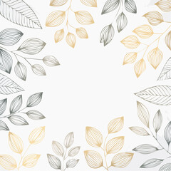 Hand drawn tea leaves background
4