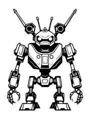 illustration of robot in white background.