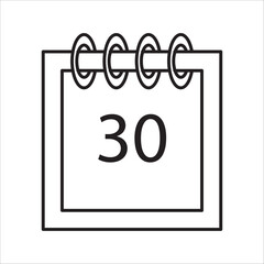 Calendar vector, icon, Desktop calendar isolated on white background, Calendar icon.