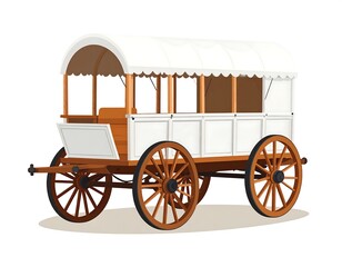 Vintage white and brown carriage