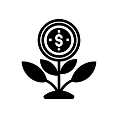 wealth management coin plant icon 