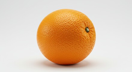 A single, ripe orange fruit isolated on a clean white background.