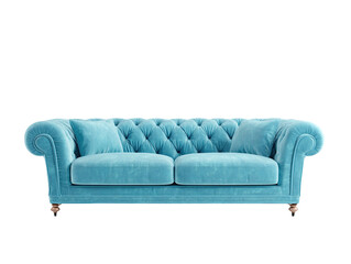 Fototapeta premium Light teal tufted sofa